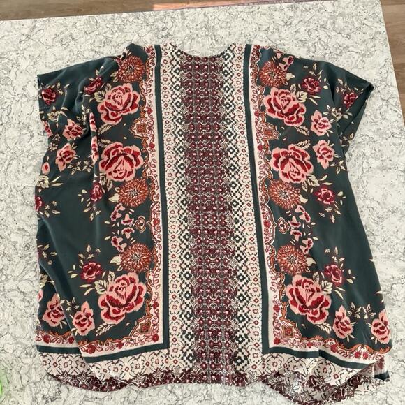 Bohemian Floral Boho Kimono Dress Robe Size Large Coverup Romantic festival - Picture 11 of 14